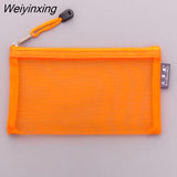 Weiyinxing Pcs Transparent Grid Zipper Pen Bag Pencil Case Storage Package For Girls Korean Stationery School Supplies School Student