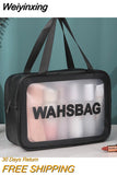 Weiyinxing Leather Cosmetic Bag PVC Transparent Case Travel Organizer Box with Zipper Different Sizes Wash Clear Makeup Artist Tool Bags