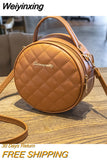 Weiyinxing Lingge Small Round Crossbody Bags for Women Ladies Korean Version Trend Shoulder Bag Purses and Handbags Luxury Bags