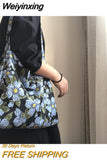 Weiyinxing Jacquard Women Cloth Shoulder Shopping Bag Retro Design Ladies Underarm Bag Large Capacity Female Daily Tote Handbags