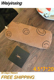 Weiyinxing Smile Corduroy Travel Cosmetic Lipstick Purse Storage Bag Kawaii Makeup Handbags Organizer Wallet Pouch Pencil Case Pen Bag