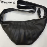 Weiyinxing YIDE Popular 2023 New Underarm Bag For Women Vintage Croissant Sheepskin Bag Diagonal Dumpling Bag Leather Chest Waist Bag