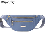 Weiyinxing Women Plaid Waist Bag Female Oxford Waterproof Belt Bags Designer Crossbody Chest Bag Ladies Fashion Fanny Pack Banana Hip Purse