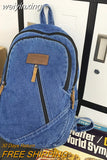 weiyinxing Canvas Travel Denim Book Bag Ladies Kawaii Backpack Women Leisure School Bag Girls Male Laptop College Backpack Fashion