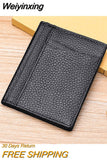 Weiyinxing Slim Soft Wallet 100% Genuine Leather Mini Credit Card Wallet Purse Card Holders Men Wallet Thin Small