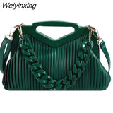 Weiyinxing Brand Handbag Women Inverted Triangle Handle Leather Hand Pouch Classic Crossbody Bags For Women Tote Bag Lady Satchel