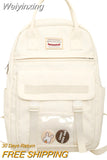 Weiyinxing Transparent Waterproof School Backpack Women Cool Female Travel Fashion College Backpack Ladies Cute Laptop Book Bags Nylon