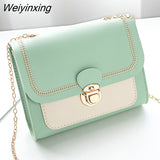 Weiyinxing New Women PU Leather Trend Lingge Crossbody Bag Fashion V Pattern Lattice Small Shoulder Bag White Black