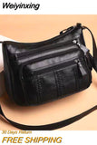 Weiyinxing Casual Female Bag Soft PU Leather Shoulder High-quality Multi-pocket Shoulder Bag Solid Color Ladies Crossbody Bag