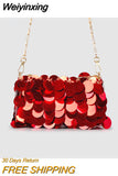 Weiyinxing Sequins Women Shoulder Bags Designer Evening Clutch Bag Luxury Crossbody Bag Glitter Party Phone Purses Shinny Lady Sac