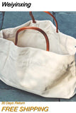 Weiyinxing Women Handbags Casual Canvas Large Capacity Tote Shoulder Crossbody Bags Lady Shopper Bag Female Big Purses Shopping Bag