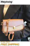 Weiyinxing Fashion Women Flap Bags Casual Patchwork Shoulder Bag Luxury Designer Square Crossbody Bag Trendy Female Handbag and Purses