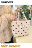 Weiyinxing Retro Women Small Tote Shoulder Bags Student Girls Lunch Bento Bag Hand Carry Shopper Bag Female Clutch Purse Handbags
