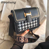 Weiyinxing de luxo feminina com design em lã, bolsa quadrada de ombro em couro pu, bolsa mensageiro de marca elegante, bolsa de celul
