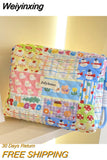 Weiyinxing Ladies Cotton Cosmetic Bag for Women Fashion Clutches Handbag Cute Portable Make Up Mommy bag Large Capacity Storage Bags