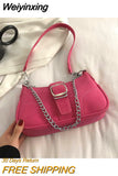Weiyinxing Nubuck Women Shoulder Bags Matte Leather Solid Color Ladies Underarm Bag Fashion Female Chain Small Purse Handbags