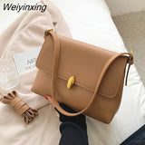 Weiyinxing Hot Fashion Solid Pu Leather Shoulder Bags for Women New Luxury Designer Female Elegant Lady Handbag Crossbody For Girls