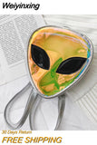 Weiyinxing Children PVC Small Crossbody Bags Alien Laser Transparent Girls Jelly Bag Baby Coin Purse wallet Accessories