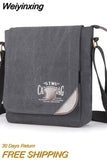 Weiyinxing Canvas Man Bag Famous Designer Vintage Male Single Shoulder Bag Daily Carry Messenger Bags School Crossbody Bag 25*9*30cm