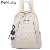 Weiyinxing women backpack high quality leather backpack lady travel backpack shoulder bags school bags back pack mochila feminina