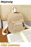 Weiyinxing Women's Backpacks Small Plush Female Backpack Mini Shoulder Bag Winter New Soft Fluffy Fur Girls School Bag Mochila 2023