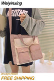 Weiyinxing Japanese canvas bag female 2023 new student versatile large capacity Harajuku Ulzzang Single Shoulder Messenger Bag