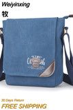 Weiyinxing Canvas Man Bag Famous Designer Vintage Male Single Shoulder Bag Daily Carry Messenger Bags School Crossbody Bag 25*9*30cm