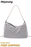 Weiyinxing Women Luxury Diamond Hobo-bag For 2023 Female's Trend Design Brand Shiny Rhinestone Shoulder Bags Handbag Evening Party Purse