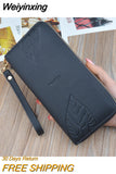 Weiyinxing Womens Wallets and Purses PU Leather Wallet Female Wristband Leaf Print Long Women Purse Large Capacity Bag Women Wallet