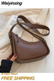 Weiyinxing New Simple PU Leather Crossbody Bags For Women Luxury Brand Handbags Lady Fashion Shoulder Messenger Bag Travel Armpit Bags 911