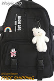 Weiyinxing Girl White Waterproof Backpack Nylon Ladies School Bag Kawaii Female Laptop Bag Women College Student Mesh Backpack Fashion