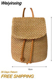 Weiyinxing Women's Straw Backpack Summer Boho Bohemian Hollow Shoulder Bag Hobo Crochet Women Travel Bags for Women Knitted Beach Backpack