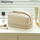 Weiyinxing Makeup Bag Leather Cosmetic Bag Women Multifunction Toiletries Organizer Portable Travel Waterproof Storage Case