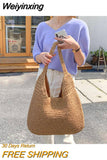 Weiyinxing straw women shoulder bags wicker woven ladies handbags handmade summer beach rattan bag female messenger bag large tote