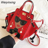 Weiyinxing Messenger Purse Cool Girl Handbag Fashion Women's Shoulder Bag Pearl Glasses Bat Bag Dress Crossbody Bags For Women 2023