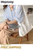 Weiyinxing Retro Literature Embroidery Embroidered Shoulder Handbag Student Class Large-capacity Casual Ladies Shopping Bag Open