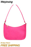 Weiyinxing Women's Felt Handbag 2023 New Style One Shoulder Bag Fashion Wool Felt Dumpling Shaped Candy Color Subaxillary Bag Trendy Soft
