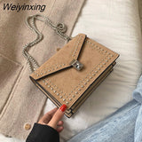 Weiyinxing Leather Brand Designer Shoulder Simple Bags For Women 2023 Chain Rivet Luxury Crossbody Bag Female Fashion Small Handbags