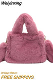 Weiyinxing Women Bag Winter Handbags Designer Fake Fur Shoulder Bags Female Crossbody Bags 2023 New Luxury Messenger Bags Ladies Totes