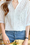Weiyinxing Women V-Neck Lace Blouse Shirt Women Tops Blouse Women Blusas Mujer De Moda 2023 Verano Blouses Femme Women Shirts F428
