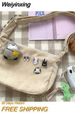 Weiyinxing Japanese Harajuku Ancient Girl Crossbody Bag Korean Retro Style Literature Dumpling Bag Corduroy Shoulder Bag