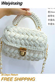 Weiyinxing Rope Woven Women Handbags Designer Knitting Chains Shoulder Crossbody Bag Casual Lady Hand Bags Small Flap Purses 2023