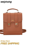 weiyinxing Vintage Brand Woman Backpack High Quality PU Leather School Bags For Teenage Girls Fashion Soft Ladies Double Shoulder Bags