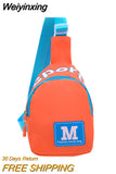 Weiyinxing Sport Children's Chest Shoulder Bags Letter Prints Boys Kids Small Crossbody Bag Nylon Cloth Girls Coin Purse Handbags