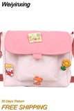 Weiyinxing Bags Women Canvas Flap-bag Kawaii Harajuku All-match Students Casual Female Handbags Korean Ulzzang Daily Chic Fashion
