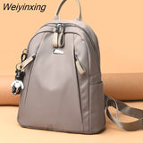 Weiyinxing New Large Capacity Simple Style Casual Mochila Travel Women Anti-theft Backpack Waterproof Fabric Large Female Shoulder Bag