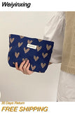 Weiyinxing Women Eco Corduroy Makeup Pouch Rose Pattern Lightweight Travel Cosmetic Organizer Bag With Zipper