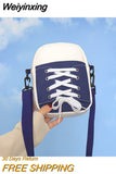 Weiyinxing Women Bag Canvas Bag Fashion Creative Personality Shoes Shape Shoulder Crossbody Bag Female Funny Handbag and Purses