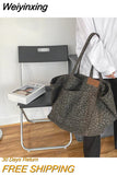 Weiyinxing Women Bag Woman Handbags Leopard Casual Tote Shopping Bag Vintage One Shoulder Bags Women Handbags Fashion 2023 Casual