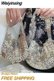 Weiyinxing Silver Metal Sequins Women Shoulder Bags Designer Metallic Chains Crossbody Bag Luxury Evening Party Small Purses 2023